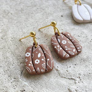 Clay pumpkin earrings