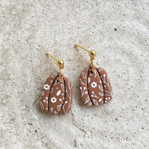 Clay pumpkin earrings