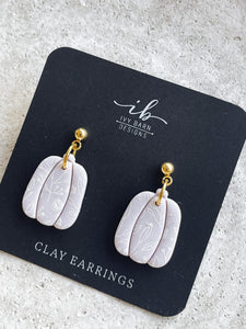 Clay pumpkin earrings