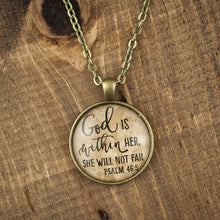 "God is within her, she will not fail" necklace