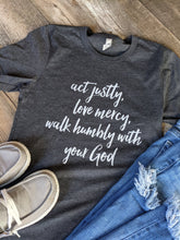 Act Justly t-shirt (heather charcoal)
