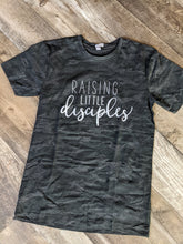 Raising Little Disciples T-shirt (green and charcoal camo)