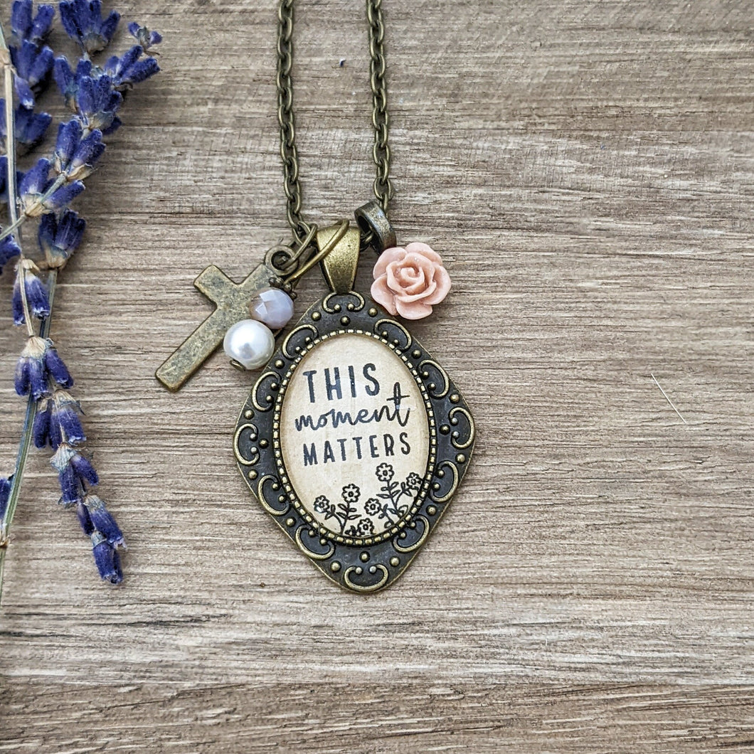 This moment matters necklace with charms