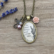 Do small things with great love charm necklace | Mother Teresa quote | Christian Jewelry