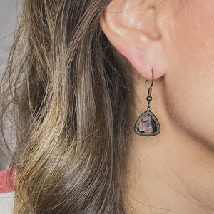 Triangle Azure Glass Earring