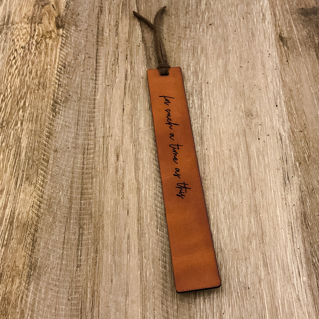 Esther 4:14 - Leather Bookmark - for such a time as this