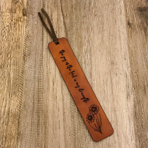 Nehemiah 8:10 - Leather Bookmark - the Joy of the Lord is my strength