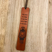 Psalm 119:105 - Leather Bookmark - Thy Word is a Lamp to my feet