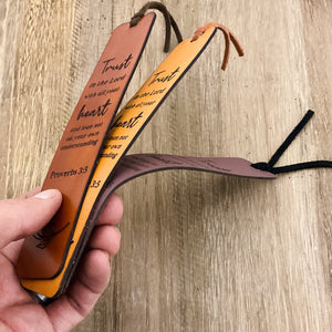 Proverbs 3:5 - Leather Bookmark - Trust in the Lord with all your heart...