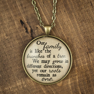 "Our family is like branches of a tree" necklace